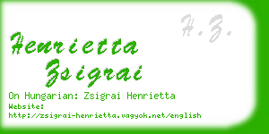 henrietta zsigrai business card